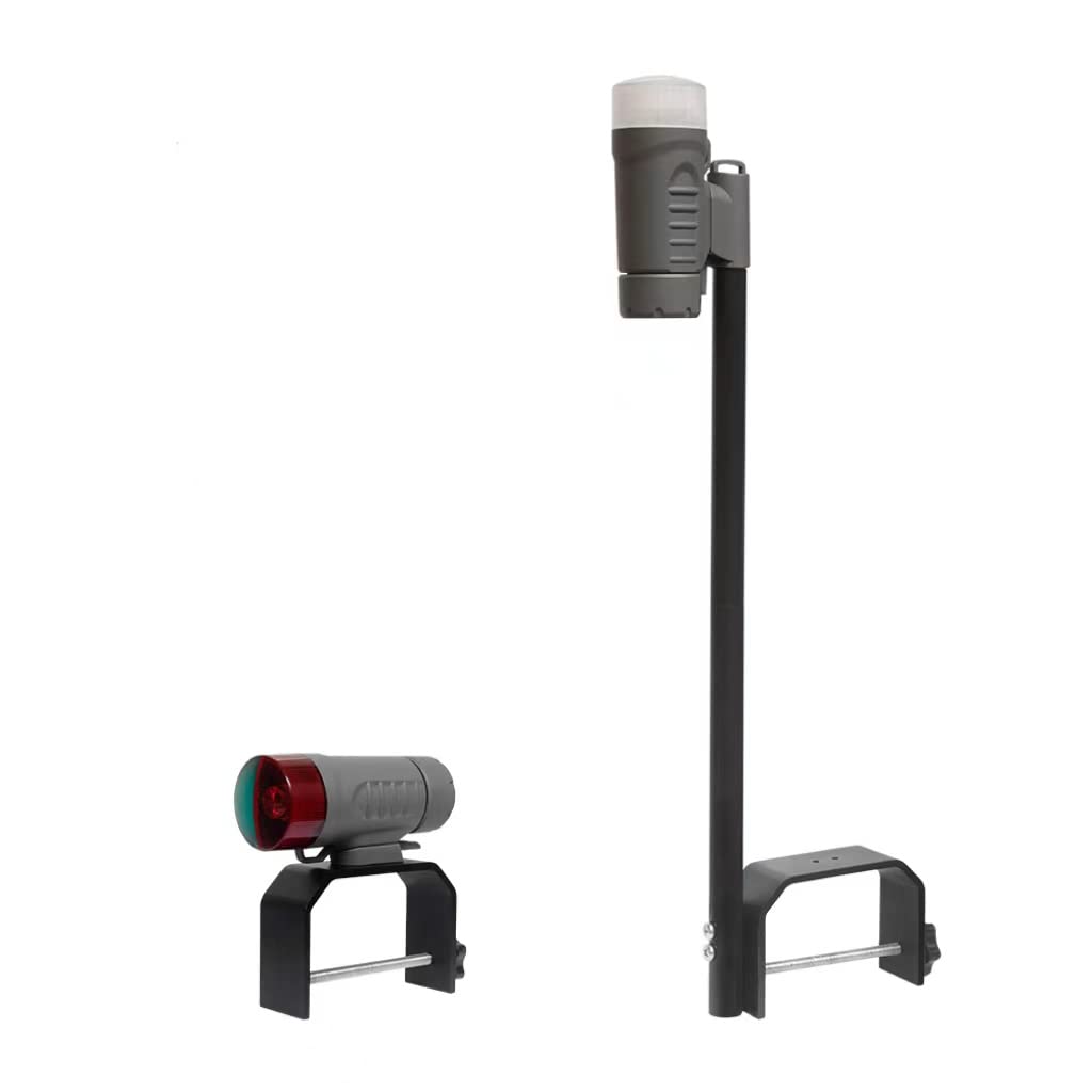 Sebnux Portable Battery Boat Navigation Light CK002, Aluminum, Grey, Bow and Stern for Pontoon and Small Boat