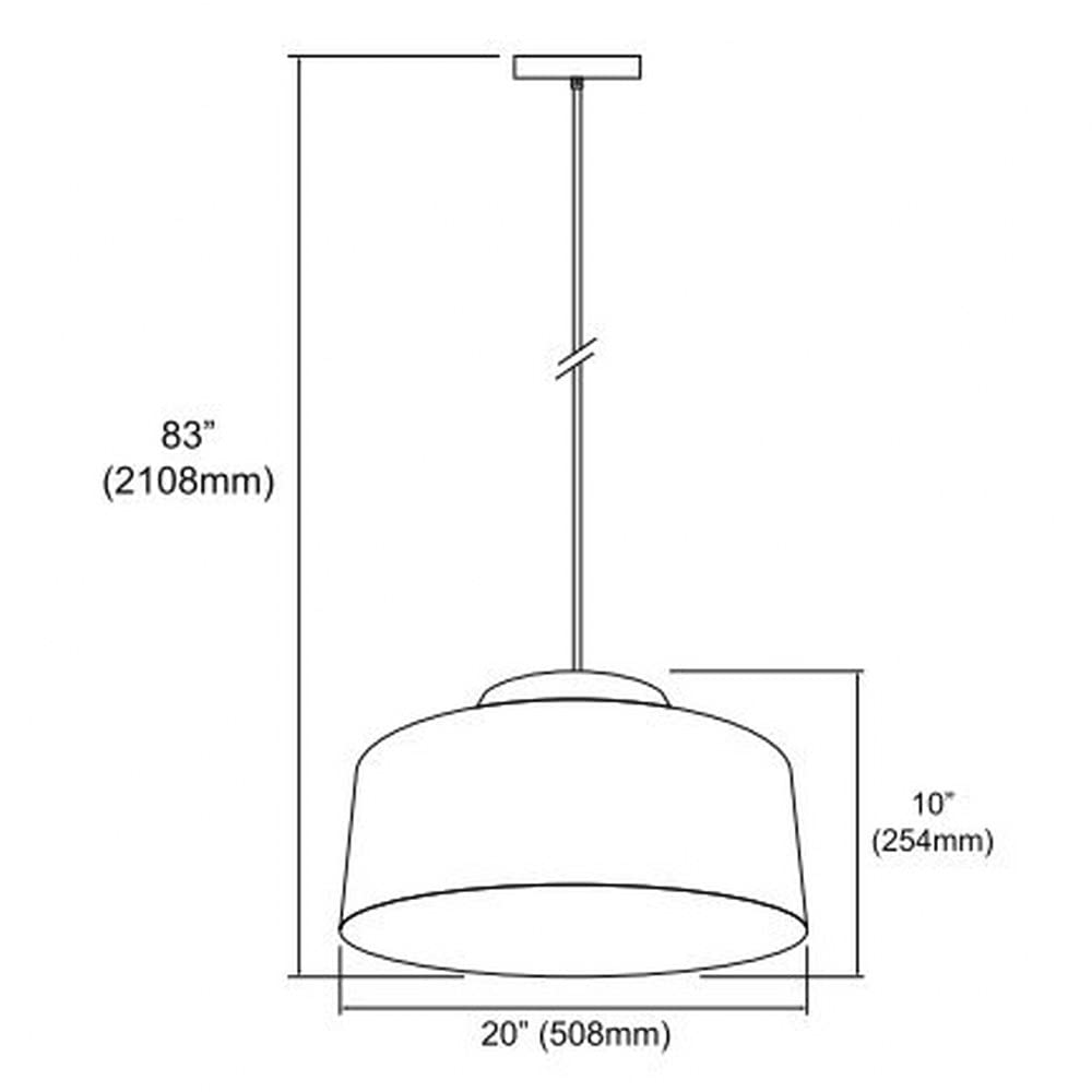 Dainolite Ltd Kup-201P-Bk-Gld Transitional One Light Pendant From Kup Collection In Black Finish, 19.70 Inches