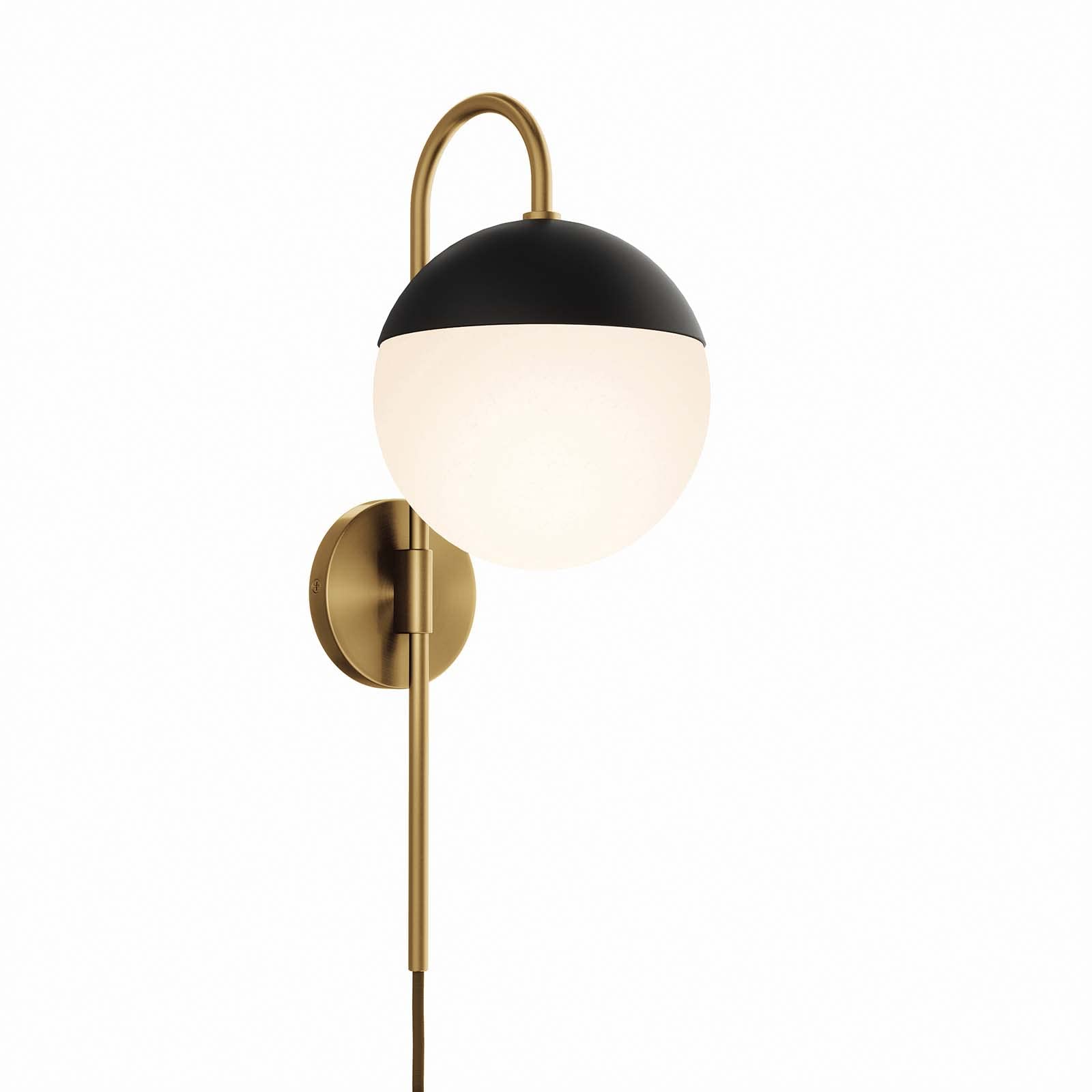 Modway Stellar 1-Light Wall Sconce in Opal Satin Brass