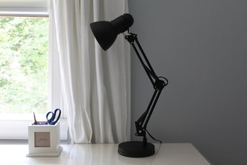 Boston Harbor Swing Arm Desk Lamp, Adjustable 60W, Metal, Black, Model TL-WK-134E-BK-3L