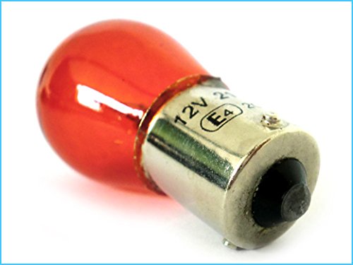 Carall 10 Pcs Car Halogen Bulbs S25 Py21W Ba15S 12V 21W Straight Pins Orange, For Headlight Car Bulbs, Beam Low/High Beam Fog Li