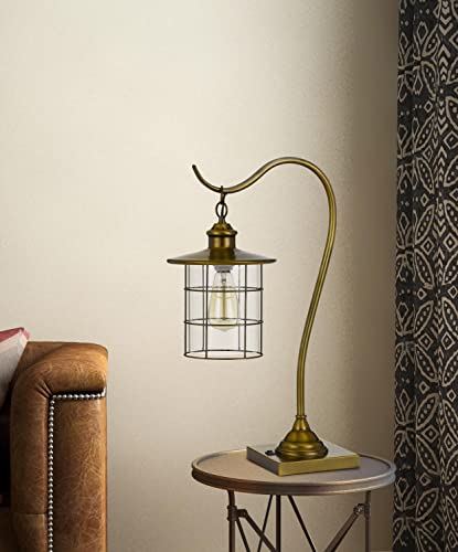 Cal Lighting Silverton Desk Lamp With Glass Shade (Edison Bulb Included)