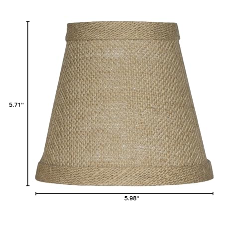 Urbanest Chandelier Lamp Shade, Hardback Burlap, Clip On, 3x5x4.5in, Set of 6