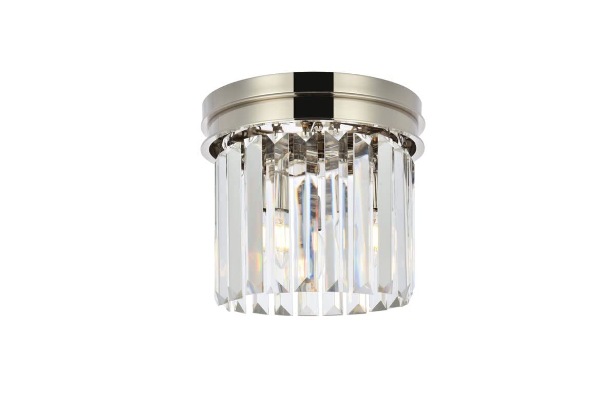 Elegant Lighting Urban Classic Sydney 3-Light Metal Royal Cut Flush Mount in Nickel