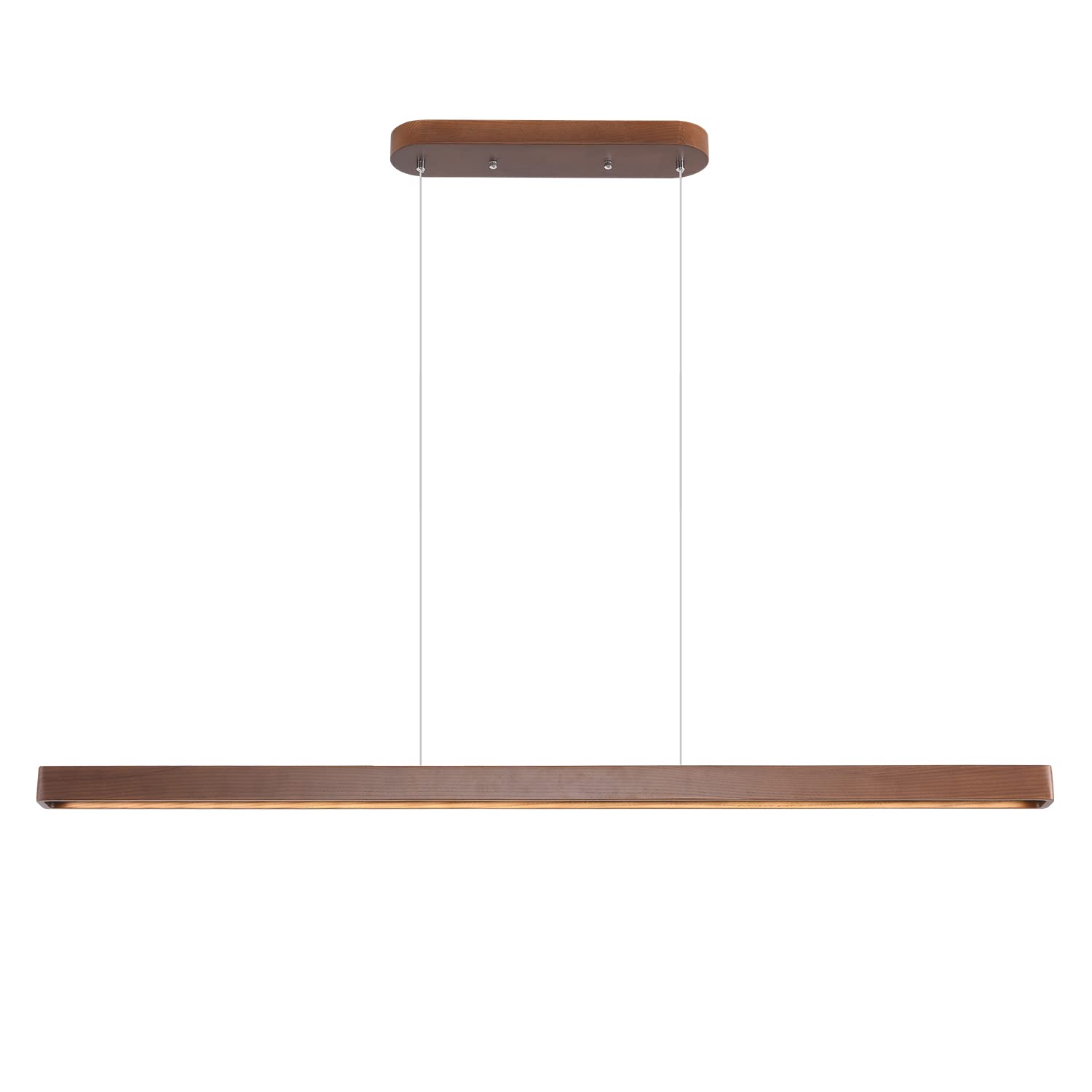 Yisdesign 39 Wood Linear Pendant Light Fixturedimmable Led Kitchen Island Lighting With Remote  Adjustable Hanging Chandelier For Dining Room Bar Pool Table 36W Modern Farmhouse Fixture Walnut Color