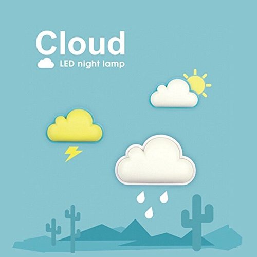 Lovenite Cloud Light Sensor Night Light For Baby Nursery Child,Intelligent Led Wall Lamp Plug In For Bedside Bedroom Hallway (Wh