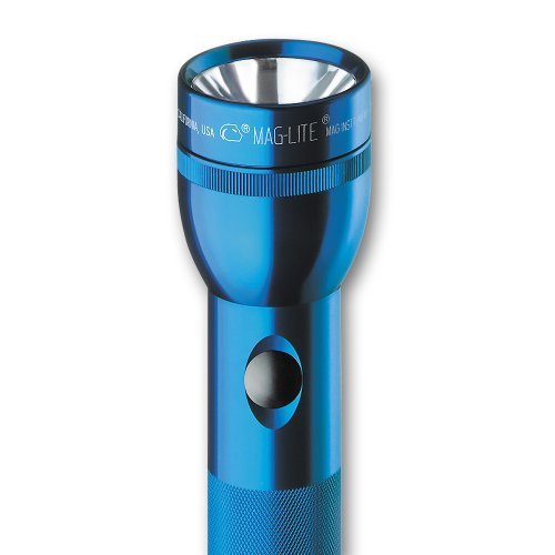 MagLite Heavy-Duty Incandescent Flashlight - 2-Cell D, Aluminum, Blue, Model S2D116