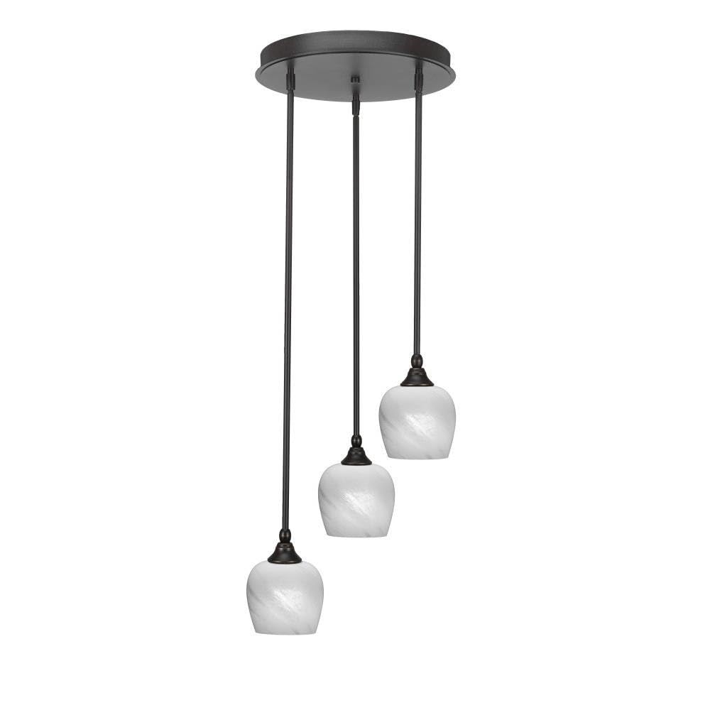 Empire 3 Light Cluster Pendalier in Dark Granite (2143-DG-4811)