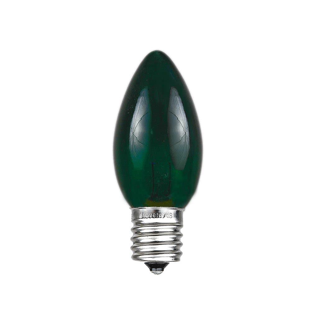 Novelty Lights 500 Case C9 Outdoor Christmas Replacement Bulbs, Green, E17/C9 Intermediate Base, 7 Watt