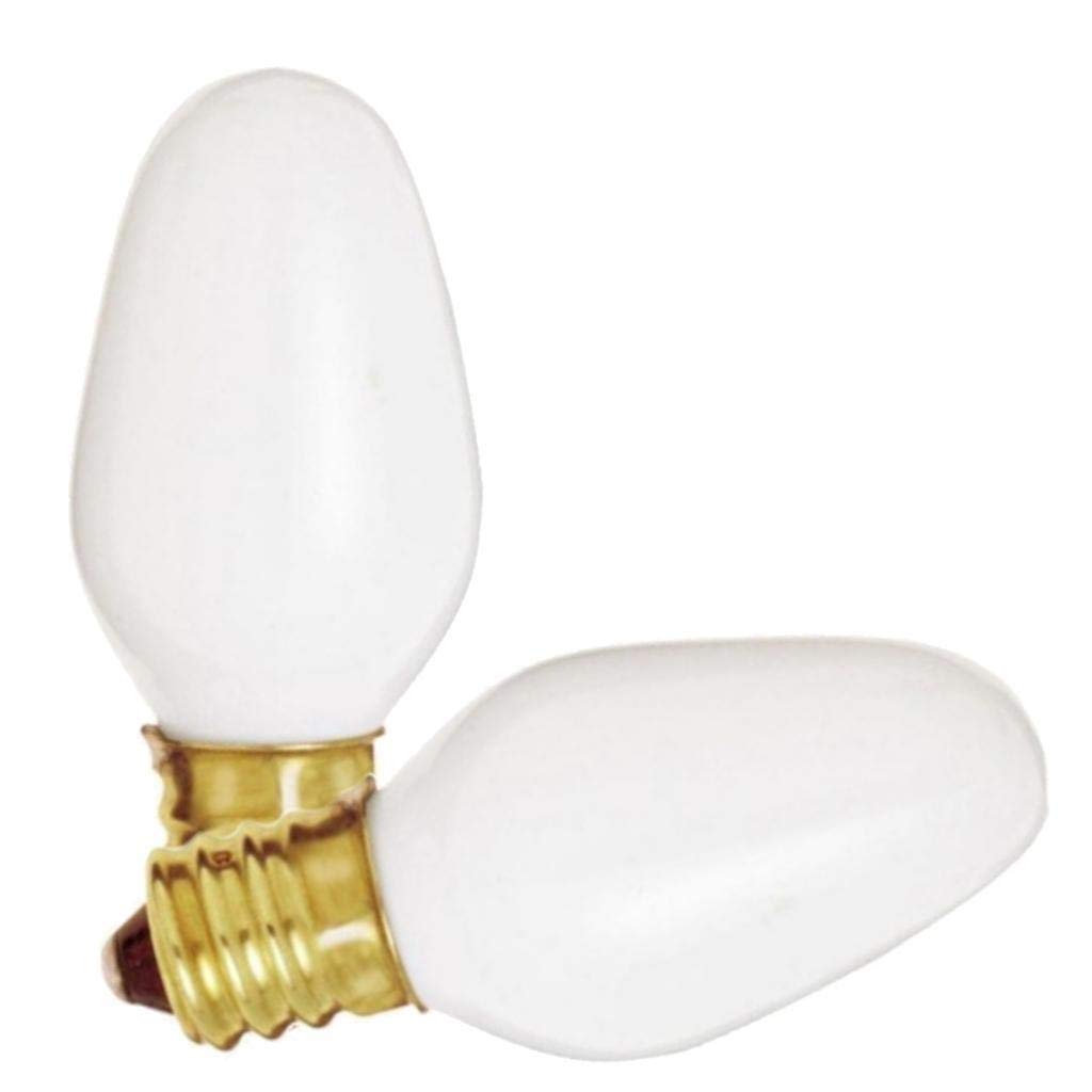 Satco Candelabra Base Night Light Bulb, 7-Watt, 120V, Glass, White, Model S3792