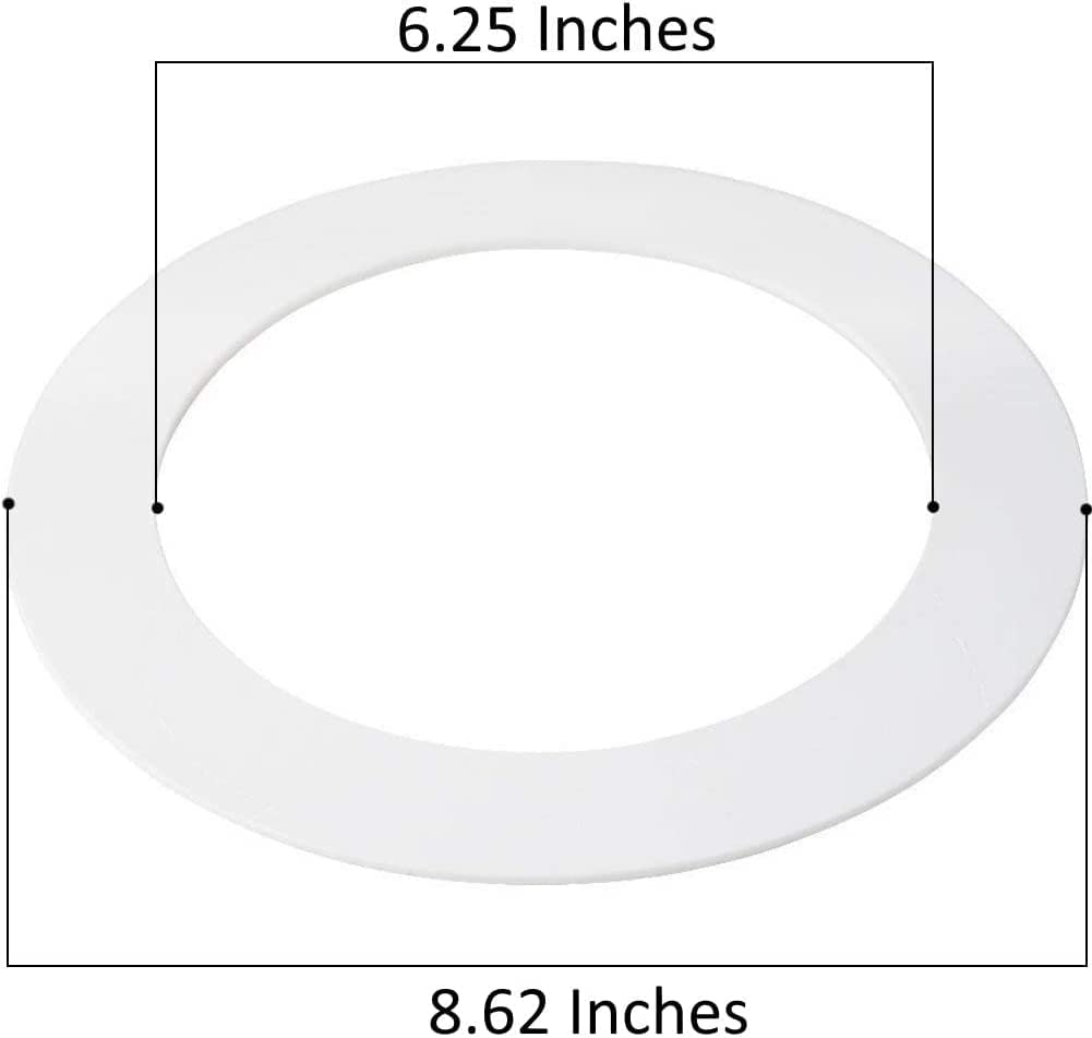 Lighting Labs 8 Pack Matte White Goof Trim Ring For 8" Inch Recessed Can Lighting Down Light, Outer Diameter 8.6 Inches, Inner Diameter 6.2 Inches
