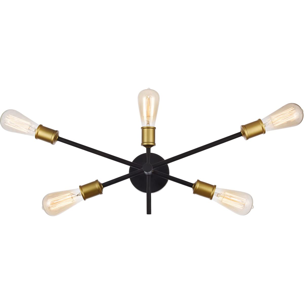 Elegant Lighting LD8003W24 Axel 5 Light 9-7/8'' Tall Wall Sconce  Black/Brass
