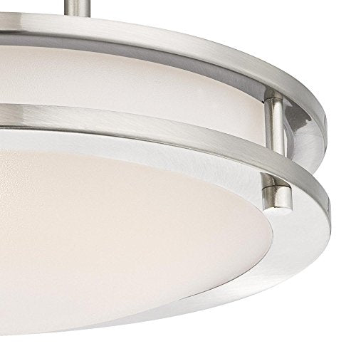 Westinghouse Indoor Semi-Flush Mount Ceiling Fixture, 11.88in Dimmable LED, Brushed Nickel Finish, White Acrylic Shade, Model 6400900