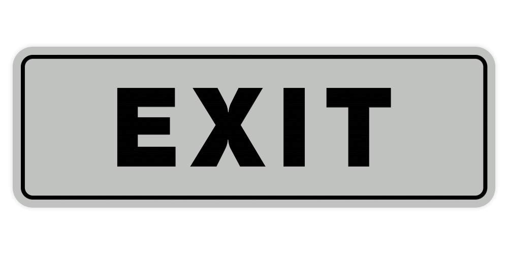 All Quality Standard Exit Wall or Door Sign | Durable Plastic and Easy Installation | Double-Sided Foam Adhesive Tape - Lt Gray 