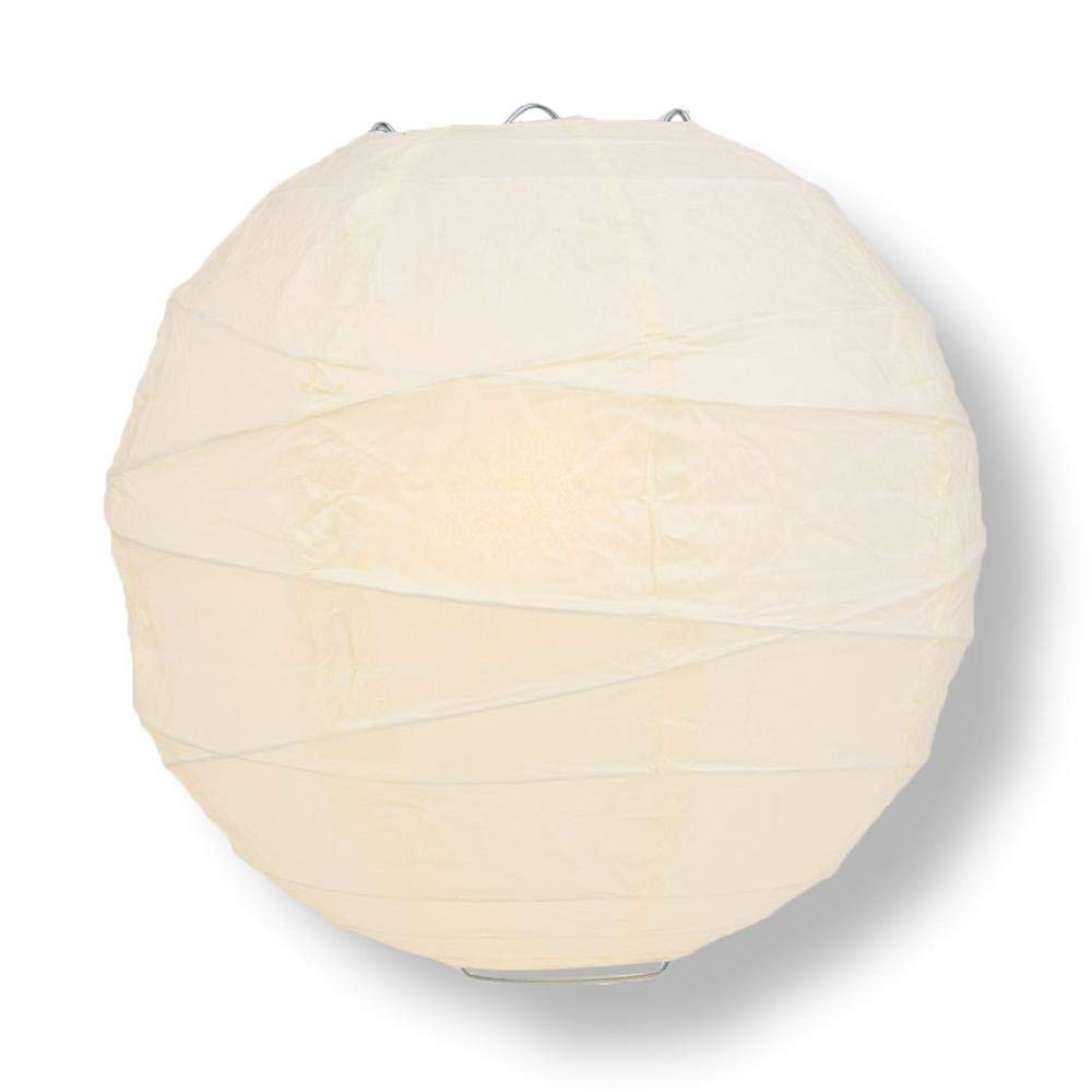 PaperLanternStore.com 24 Inch Emerald Green Round Paper Lantern, Crisscross Ribbing, Hanging Decoration