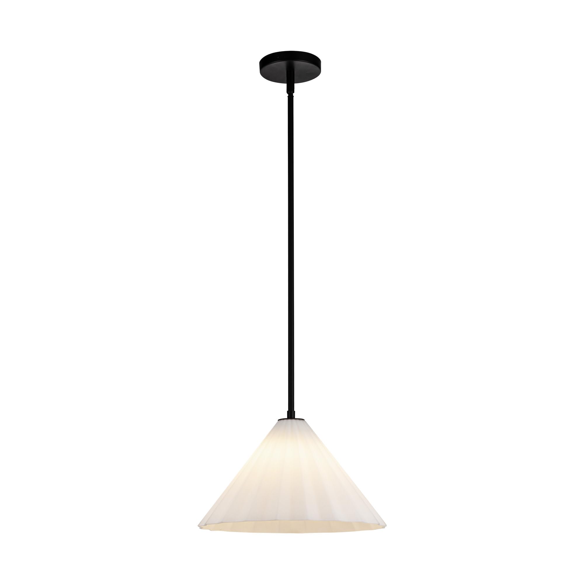 Alora Mood PD451814MBOP Serena Pendant, 1-Light 1 Watts, Matte Black/Opal Glass