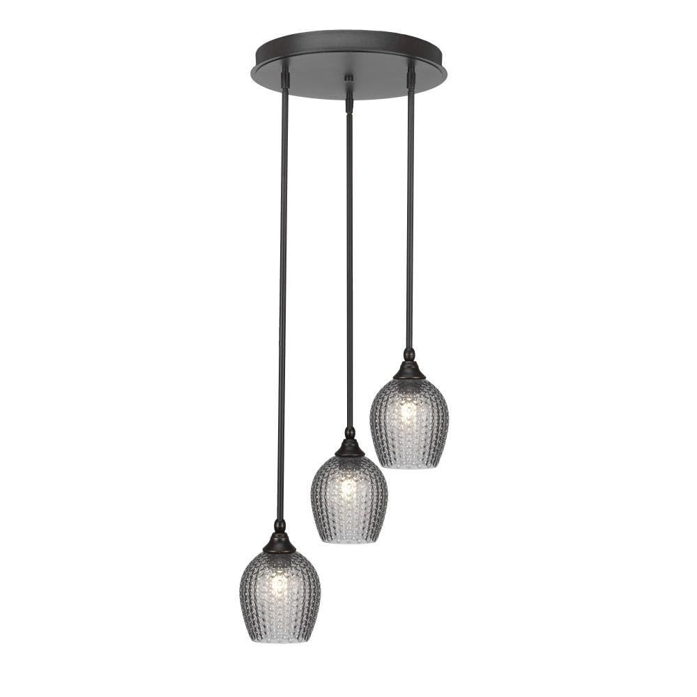 Empire 3 Light Cluster Pendalier in Dark Granite (2143-DG-4902)