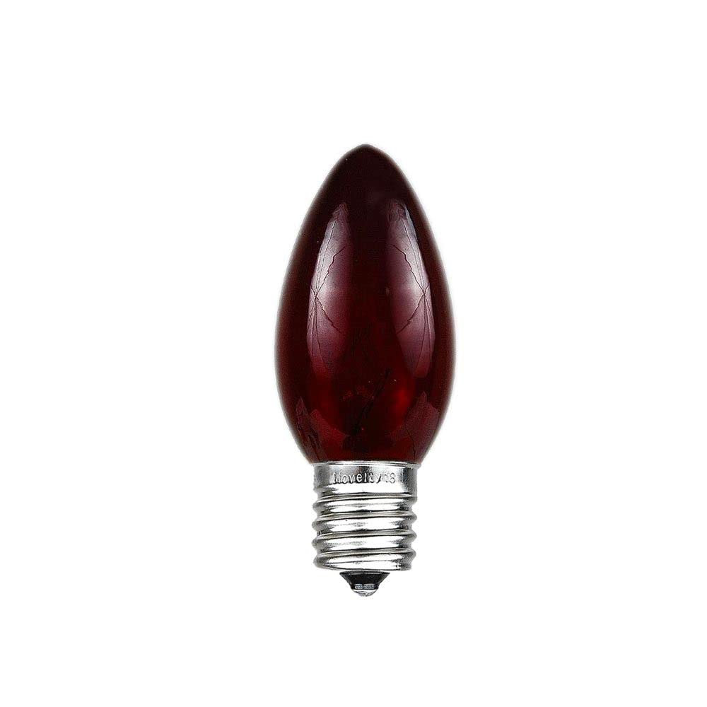 Novelty Lights 500 Case C7 Outdoor Christmas Replacement Bulbs, Red, C7/E12 Candelabra Base, 5 Watt, 500 Bulbs
