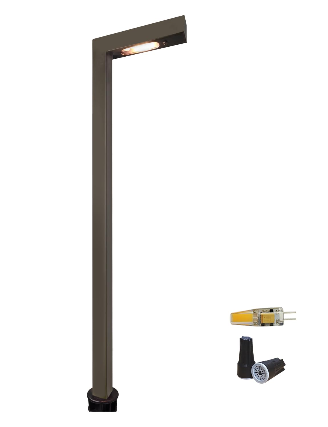 COLOER Brass Low Voltage Garden Lights Outdoor Waterproof 1-Pack with 3W LED G4 Bulb, Landscape Light for Outside, Pathway Light