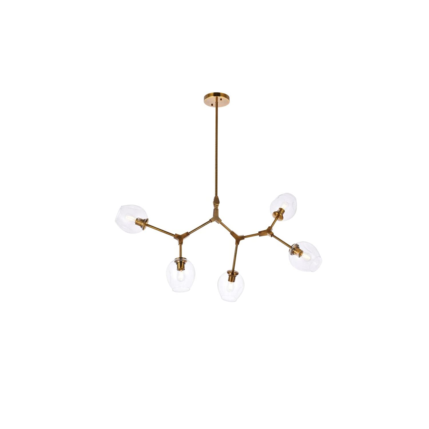 Elegant Lighting Indoor Modern Home Decorative Bright Cavoli 5 Lights Brass Chandelier