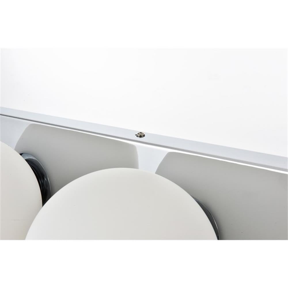 Living District Jaylin 4-Light Iron & Glass Bath Sconce in Chrome/Frosted White