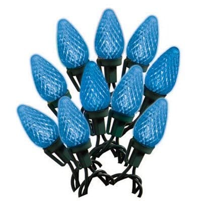 Noma/Inmliten-Import 47658-88A 0 25 Count, Faceted Blue Transparent, C9, Led Light Set