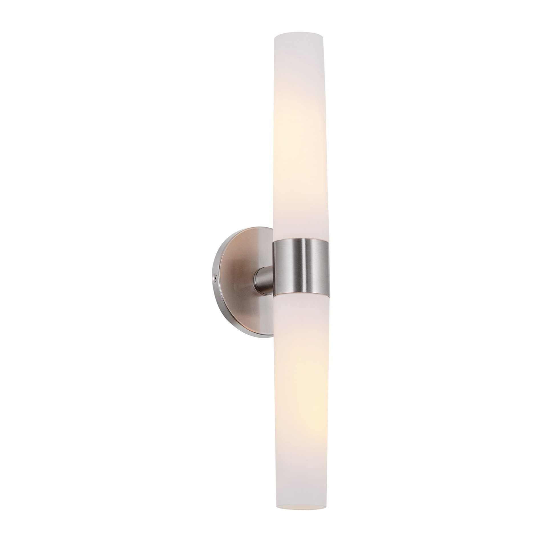 Kira Home Duo 21in Modern Wall Sconce, Frosted Opal Glass, Brushed Nickel Finish, Model RV-W131-1747-BN