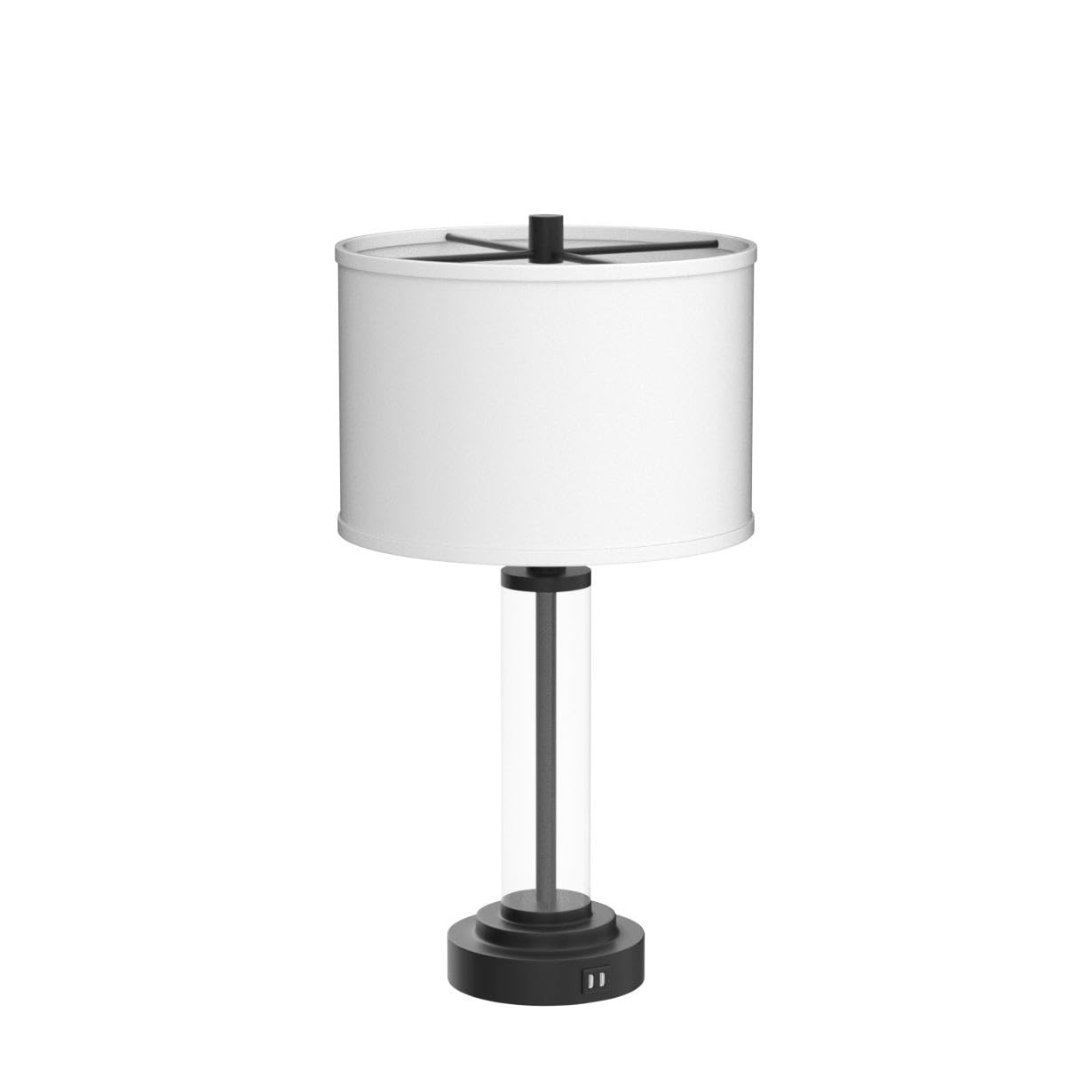 QiMH Touch Control Table Lamps Set of 2, 3-Way Dimmable, USB Ports, Modern Black Nightstand Lamps with LED Bulbs
