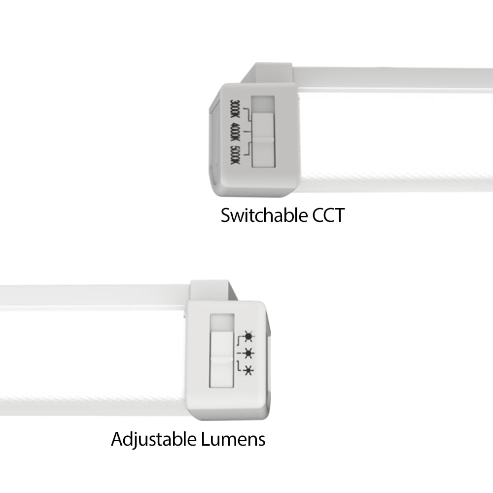 Lithonia Lighting Truwrap 4 Foot Led Ceiling Light Fixture  Low-Profile Wraparound Led Shop Light  Adjustable Lumens  Selectable Warm White/Cool White/Daylight Color  Flat Diffuser  Narrow Width