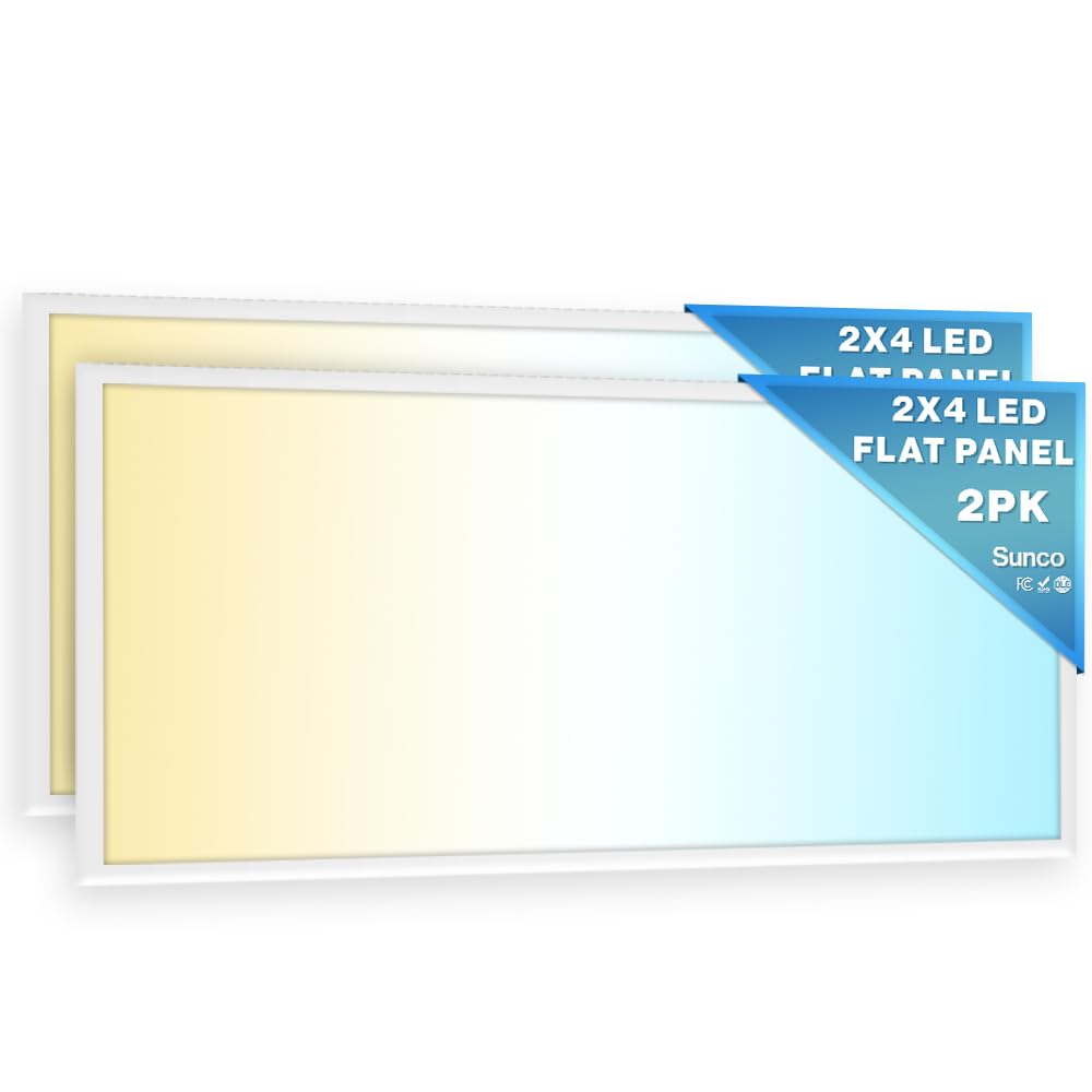 Sunco 2x4 LED Flat Panel Light, 6500 Lumens, Dimmable, 30W/40W/50W, 3 CCT (4000K/500
