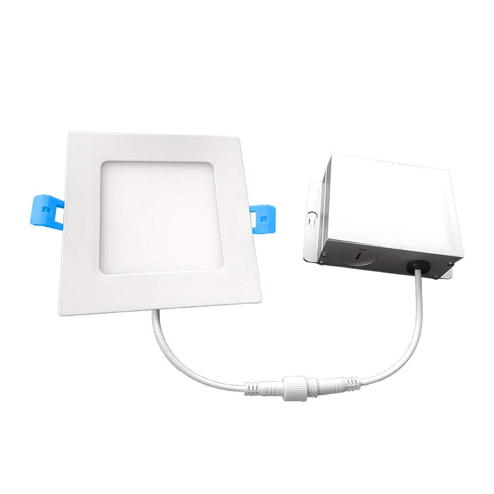 Euri Lighting Dlc6Sq-2040E Ultra-Slim Downlight, 6 Inch Square, Bright White
