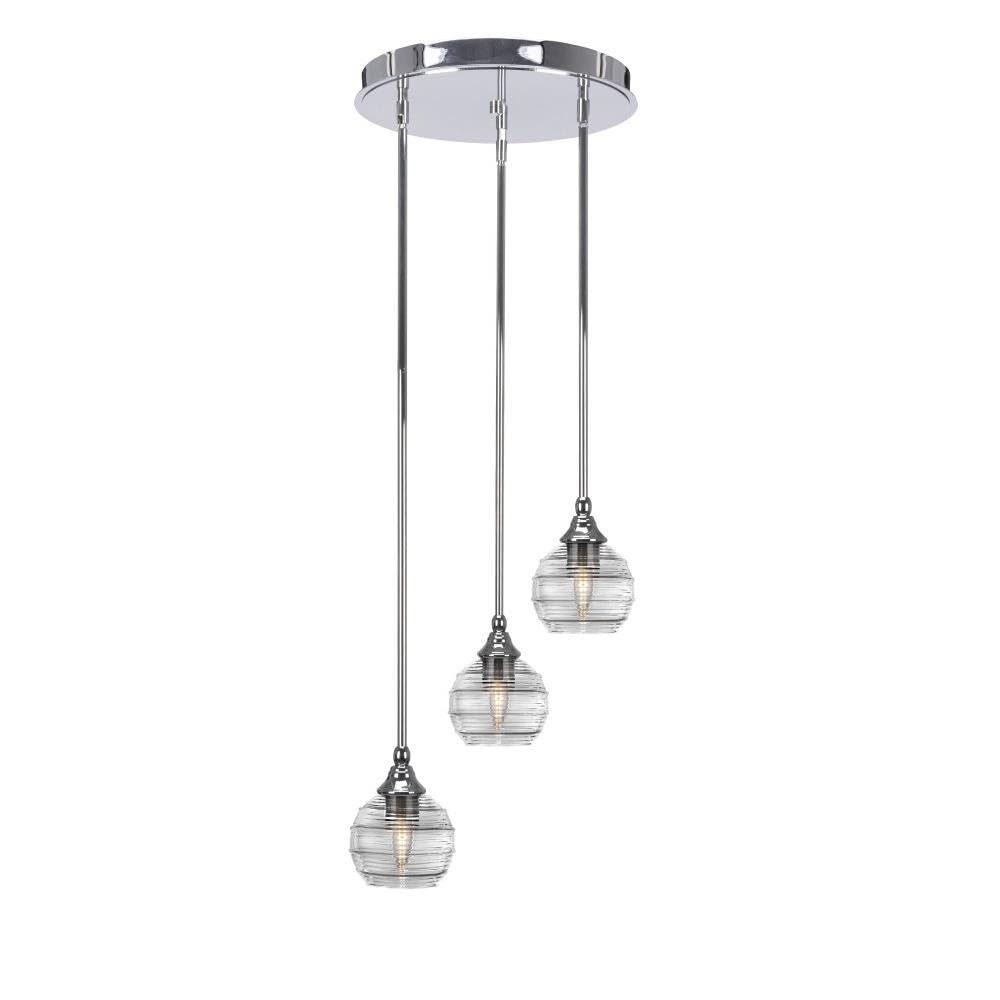 Empire 3 Light Cluster Pendalier in Chrome (2143-CH-5110)