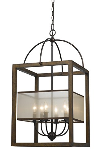 Cal Lighting Fx-3536/6L Six Light Chandelier, 19X19X33, Dark Bronze/Stained Reddish Brown