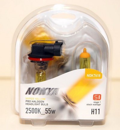 Nokya H11 Arctic Hyper Yellow 2500K Halogen Headlight/Fog Light Bulb