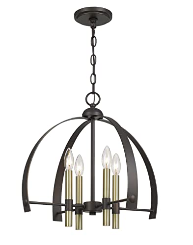 Cal Lighting FX-3713-4 Transitional Chandelier, 19in x 19in x 17.5in, Antique Brass/Bronze, Metal