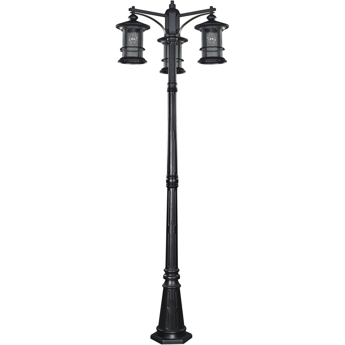 Canarm IOL156BK 3-Light Outdoor Post-Light, Black, Steel/Aluminum Diecast