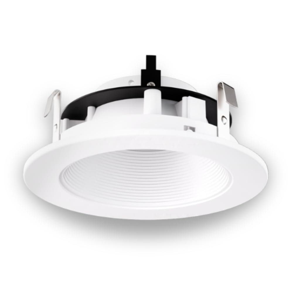 ELCO Lighting 4 Low Voltage Adjustable Step Baffle Trim - MR16 LED Bulb Compatible Recessed Lighting Trim, Ceiling Light Fixture