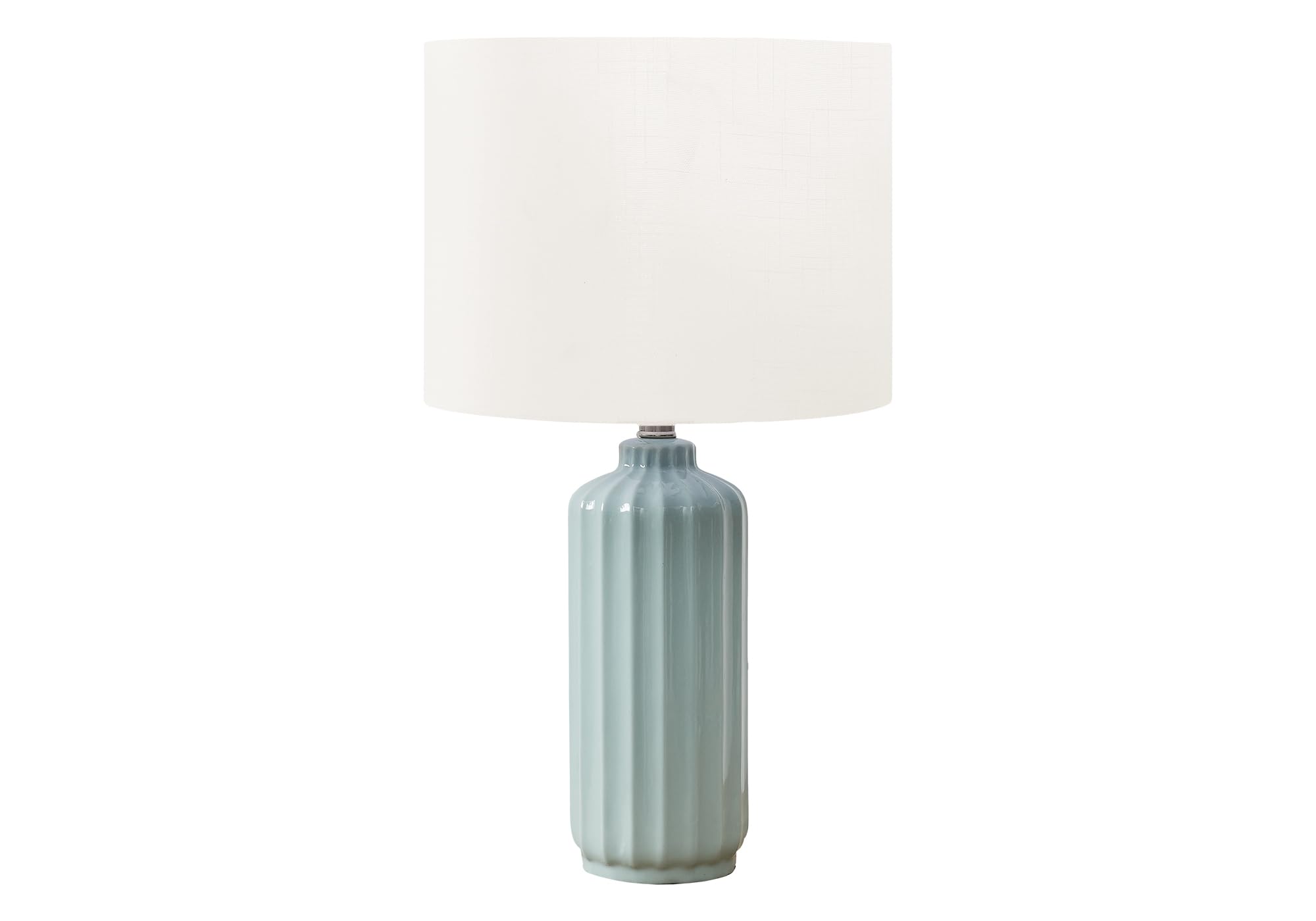 Monarch Specialties Table Lamp I 9872, Green Ceramic, 23inH, Ivory/Cream Shade, Modern Design