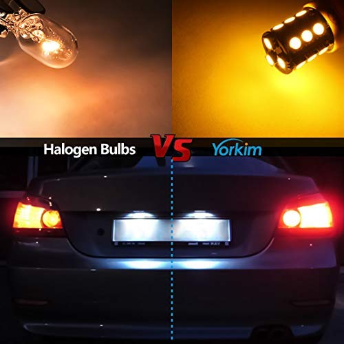 Yorkim 3157 LED Light Bulbs, Amber Yellow, Super Bright, Pack of 4, for Brake and Reverse Lights