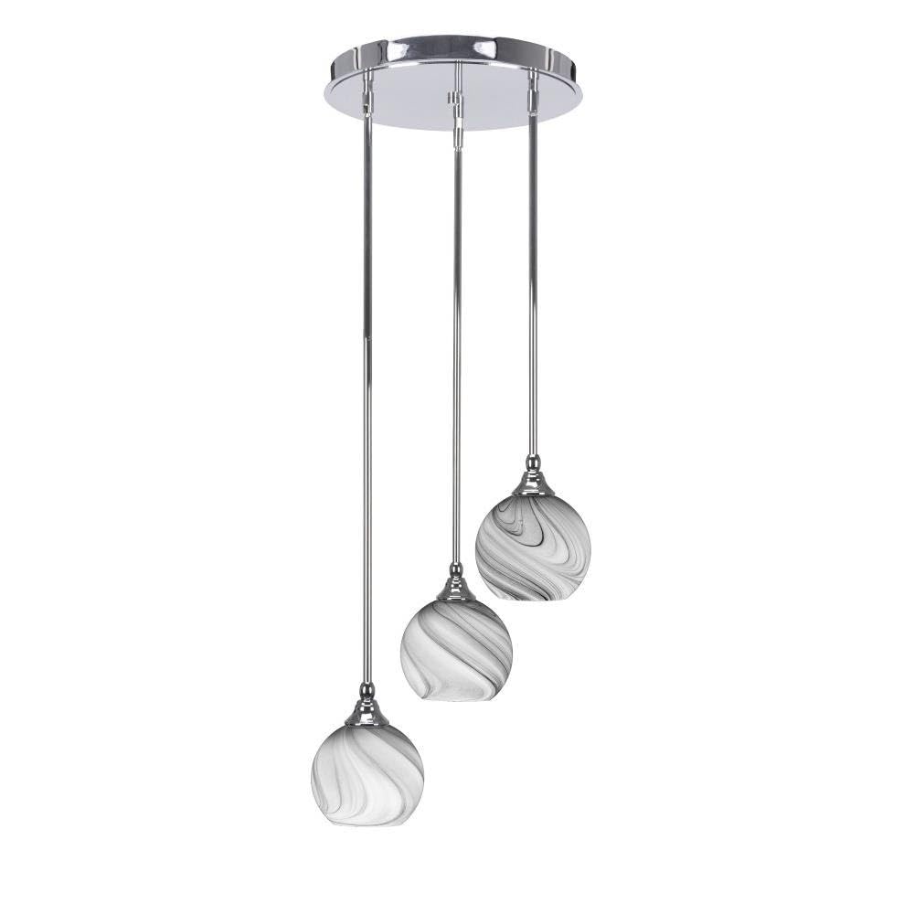 Empire 3 Light Cluster Pendalier in Chrome (2143-CH-4109)