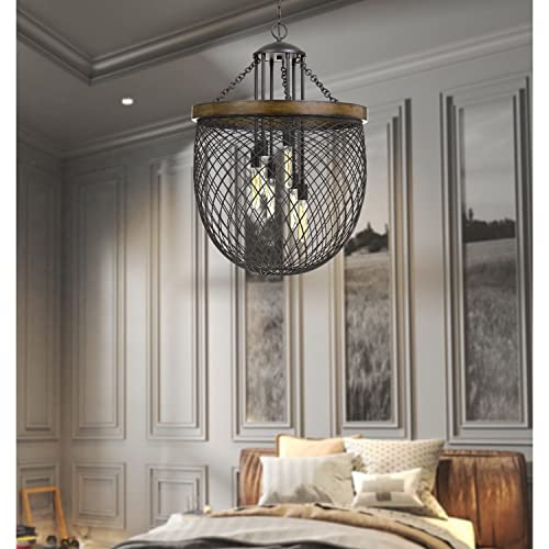 Cal Lighting Fx-3718-6 Transitional Six Light Chandelier From Marion Collection In Bronze/Dark Finish, 26.00 Inches