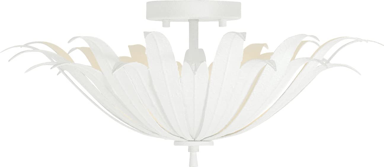 Capital Lighting 249531XW Eden Traditional Bohemian Botanically Inspired Semi Flush Ceiling Light, 3-Light 180 Total Watts, 9'' 