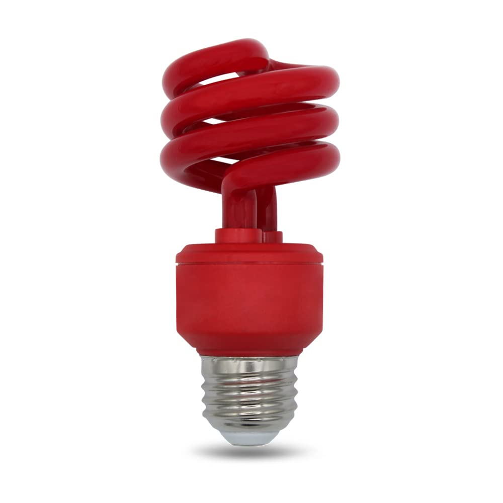 Lumenivo 13 Watt Spiral Cfl Red Light Bulb 13W Outdoor Red Light Bulb For Patio, Ceiling, Christmas Lights, Decorative Lighting,