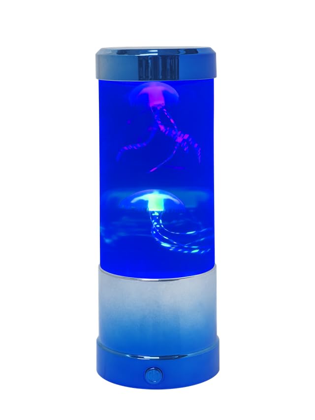 Wireless Express Jellyfish Mood Lamp - LED Lights, Multi-Color, Auto Shut Off, Model JELLYFISH14, Blue