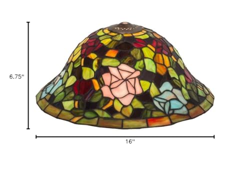 Meyda Tiffany Transitional Shade, Model 10689, Metal, 16 inches, Burgundy Pink Purple/Blue Finish