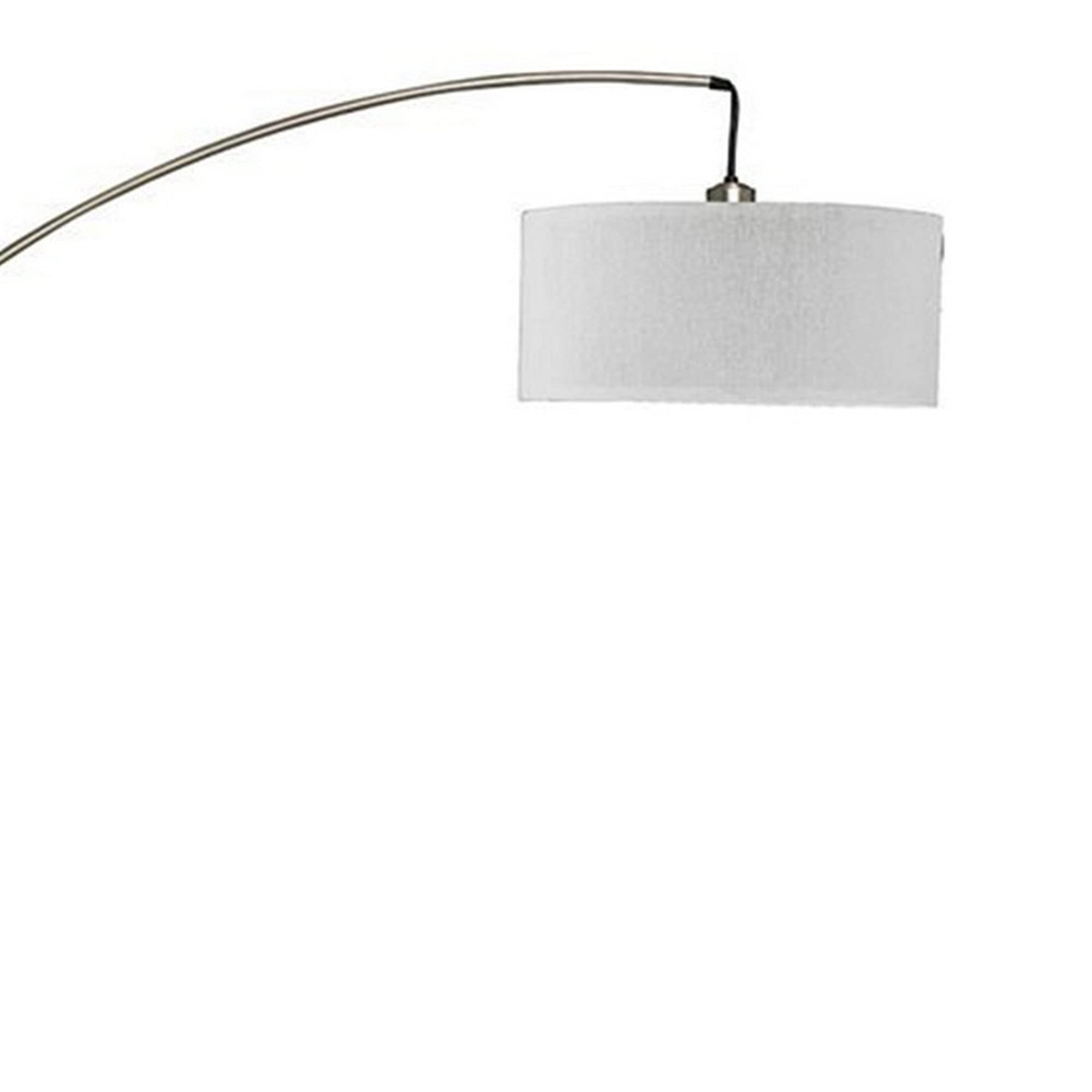 Benzara Bm241810 Floor Lamp With Arched Extendable Neck & Marble Base, Silver