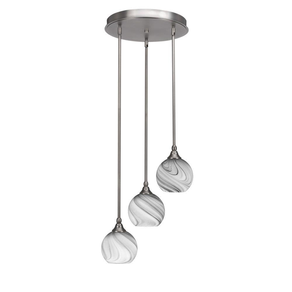Empire 3 Light Cluster Pendalier in Brushed Nickel (2143-BN-4109)