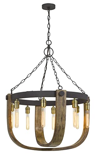 Cal Lighting Fx-3730-8 Transitional Eight Light Chandelier From Apulia Collection In Bronze/Dark Finish, 30.00 Inches