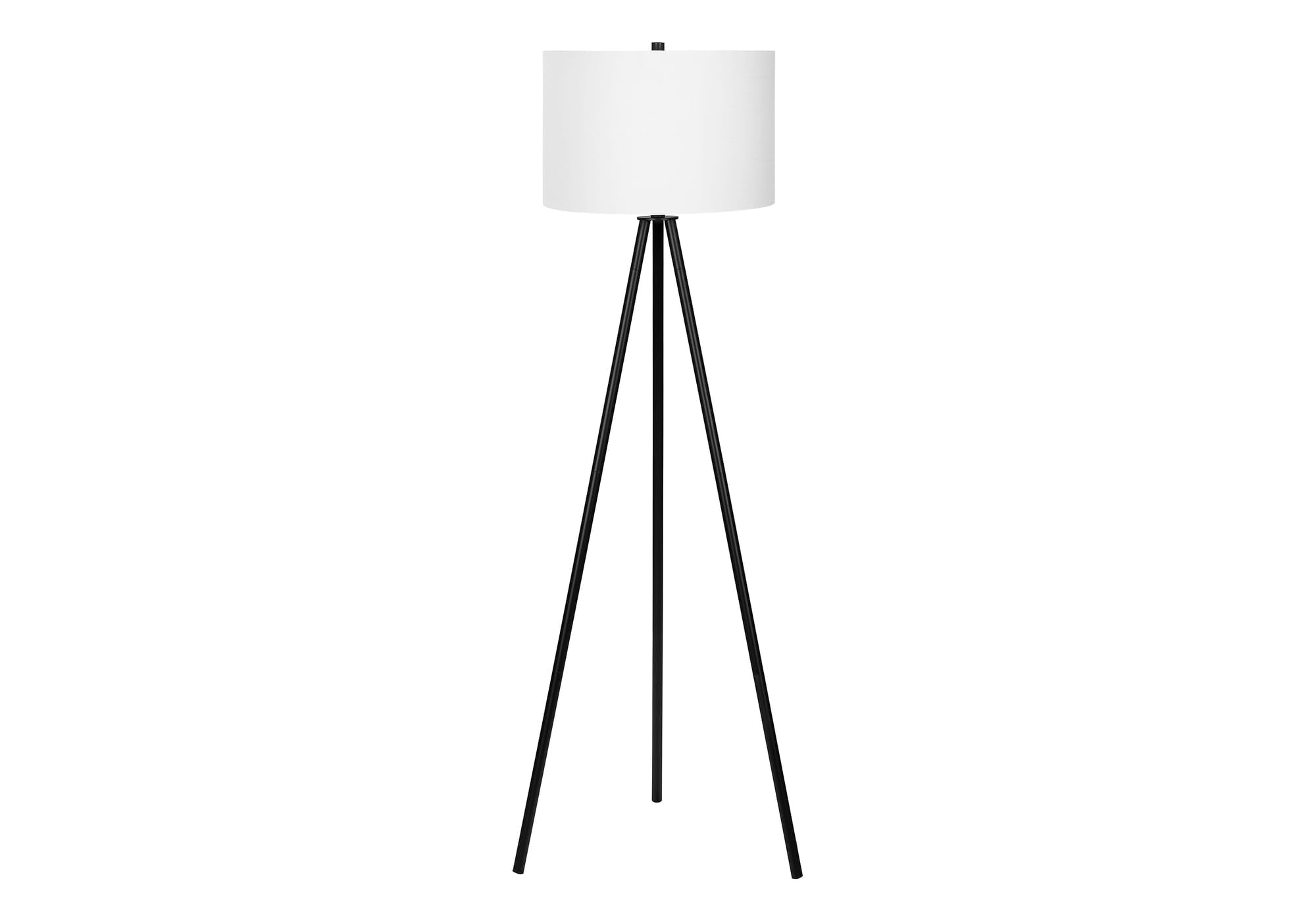 Monarch Specialties I 9735 LightingFloor Lamp, Black Metal, Ivory/Cream Shade, Contemporary