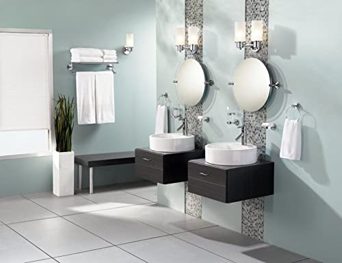 Moen Dn0762Bg Iso 2-Light Dual-Mount Bath Bathroom Vanity Fixture With Frosted Glass, Brushed Gold